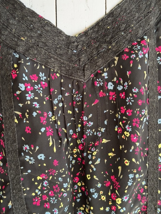 Decree Black Floral Lace Trim Tank Cami Boho Lightweight Medium - Picture 13 of 14